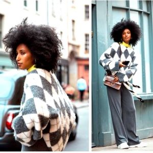 Pringle of Scotland x H&M Argyle Oversized Crop Sweater Size XL